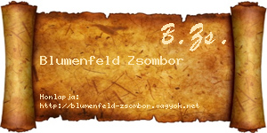 Blumenfeld Zsombor névjegykártya