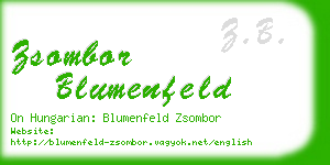 zsombor blumenfeld business card